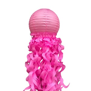 Hot Pink Jellyfish Lantern, Pink Lantern, Mermaid Party Decoration, Pink Mermaid Room Decor
