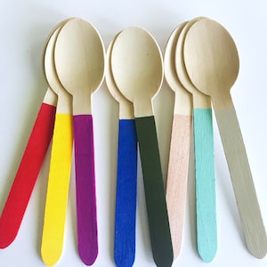 Hand Painted Wooden Spoons| Biodegradable Wooden Spoons| Earth Friendly Party Supplies