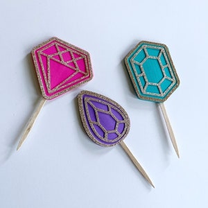 Gem Cupcake Toppers, Gemstone Birthday, She's A Gem, Cupcake Gem Chica, Sweet Gem Cupcakes, Hidden Gem Cupcakes, Jewel Toppers