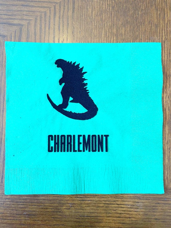 Personalized Godzilla Napkins, Godzilla Birthday Party, Dinner Napkins