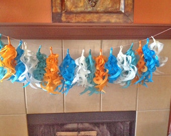 Nemo Tassel Garland, Baby Shower Garland, Mermaid Party Decor, Nursery Decoration, 10 tassels