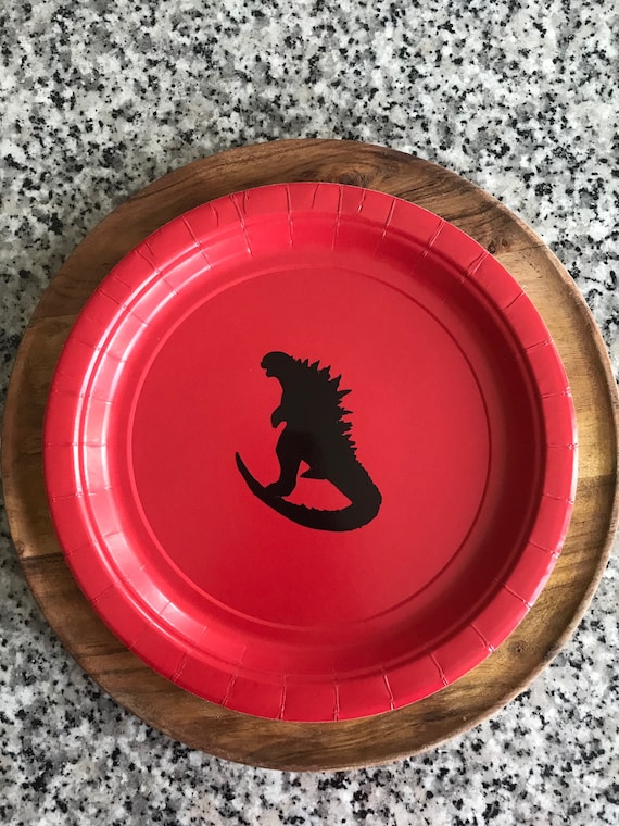Godzilla Red Paper Plates| Godzilla Party| Godzilla Decorations| King Of The Monsters| Party Plates| Red Paper Plates| Dinosaur Party Il_570xn