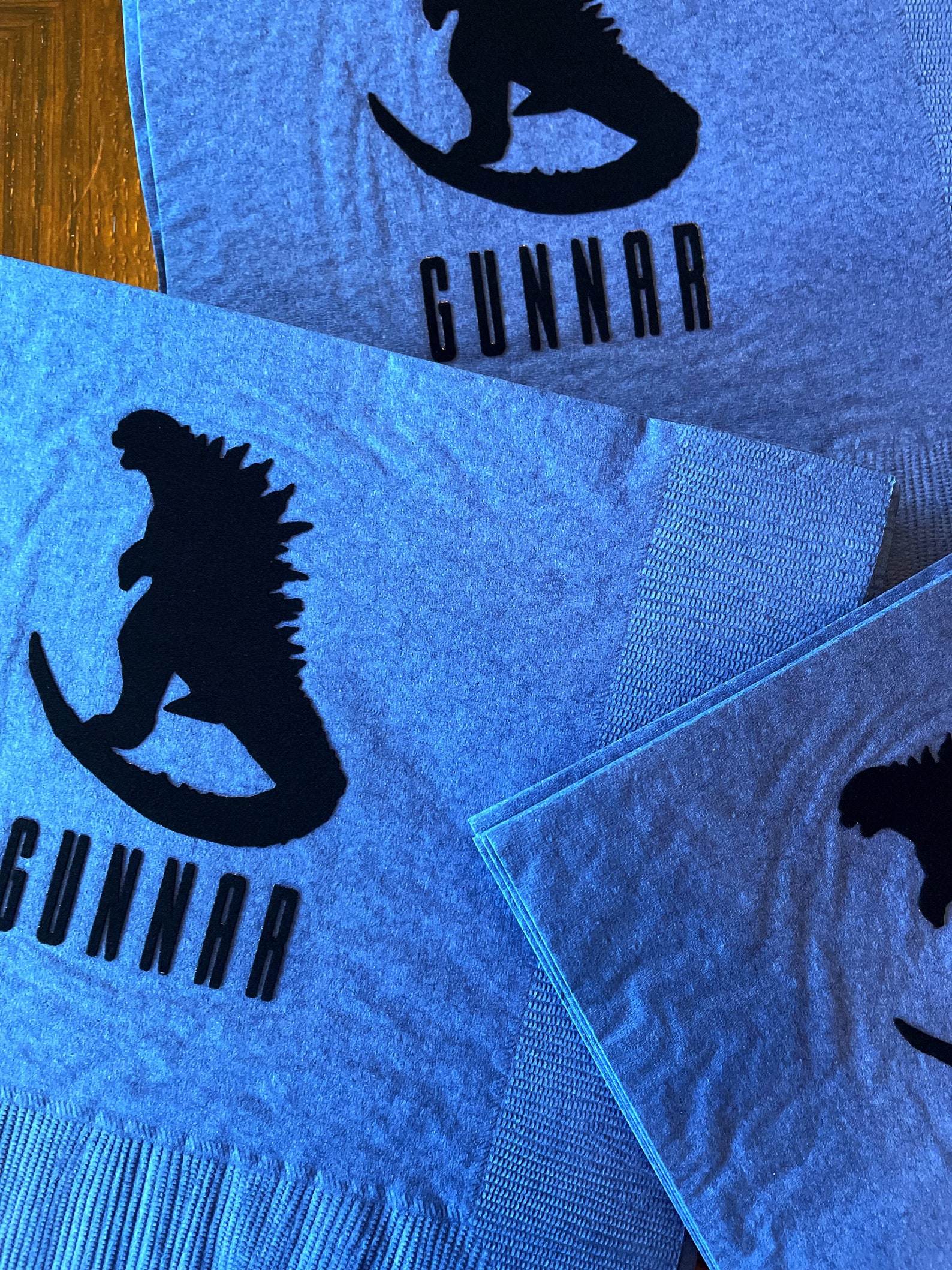 Personalized Godzilla Napkins Godzilla Birthday Party Dinner Etsy