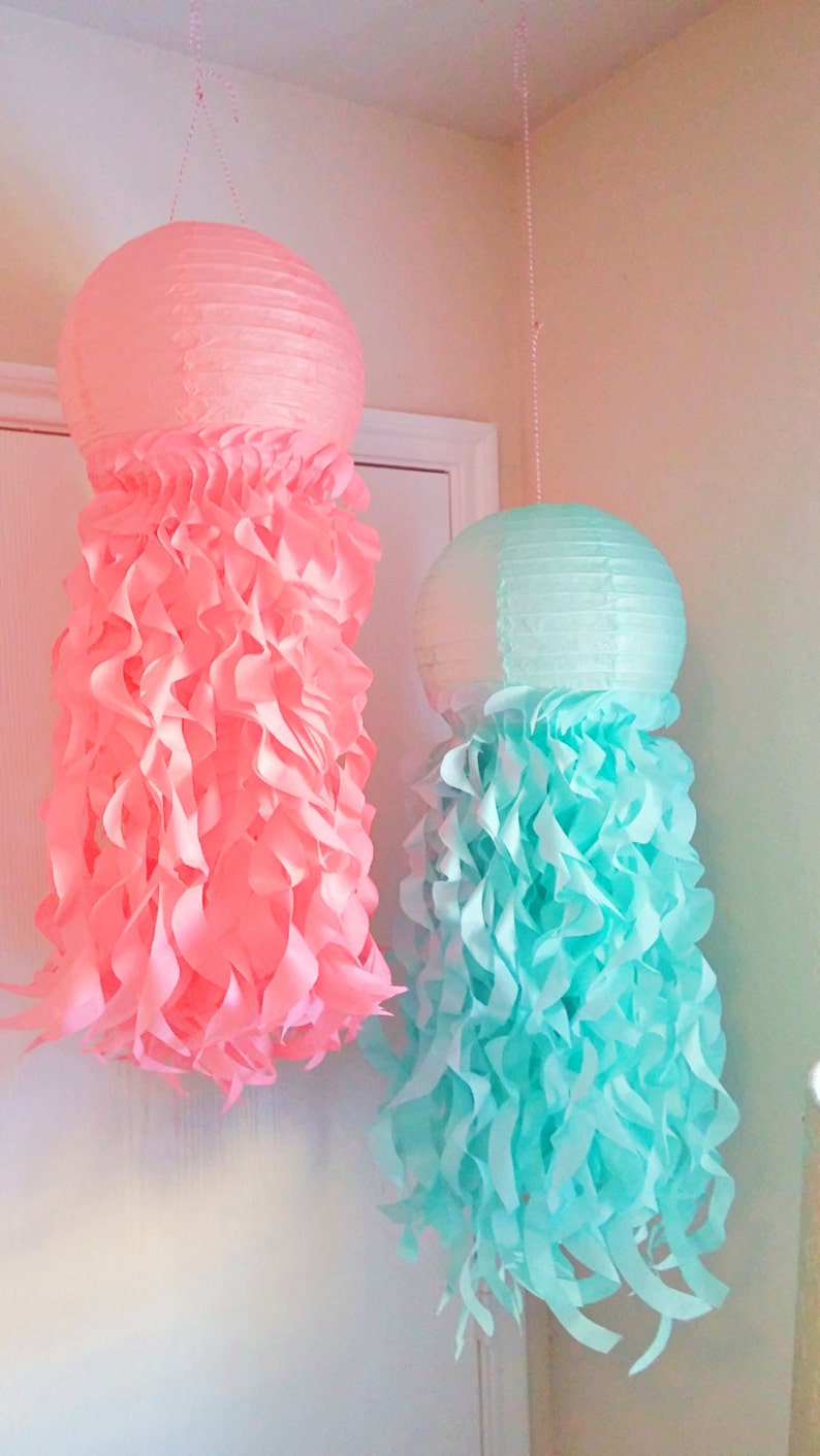 Customizable Jellyfish Paper Lanterns Aqua Lanterns Coral Etsy