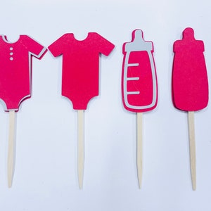 Baby-Dusche Cupcake Topper, Cupcake Toppers, Geschlecht offenbaren Party, Dusche Dekorationen, Baby Kuchen Topper, Baby Flasche Cupcake Picks