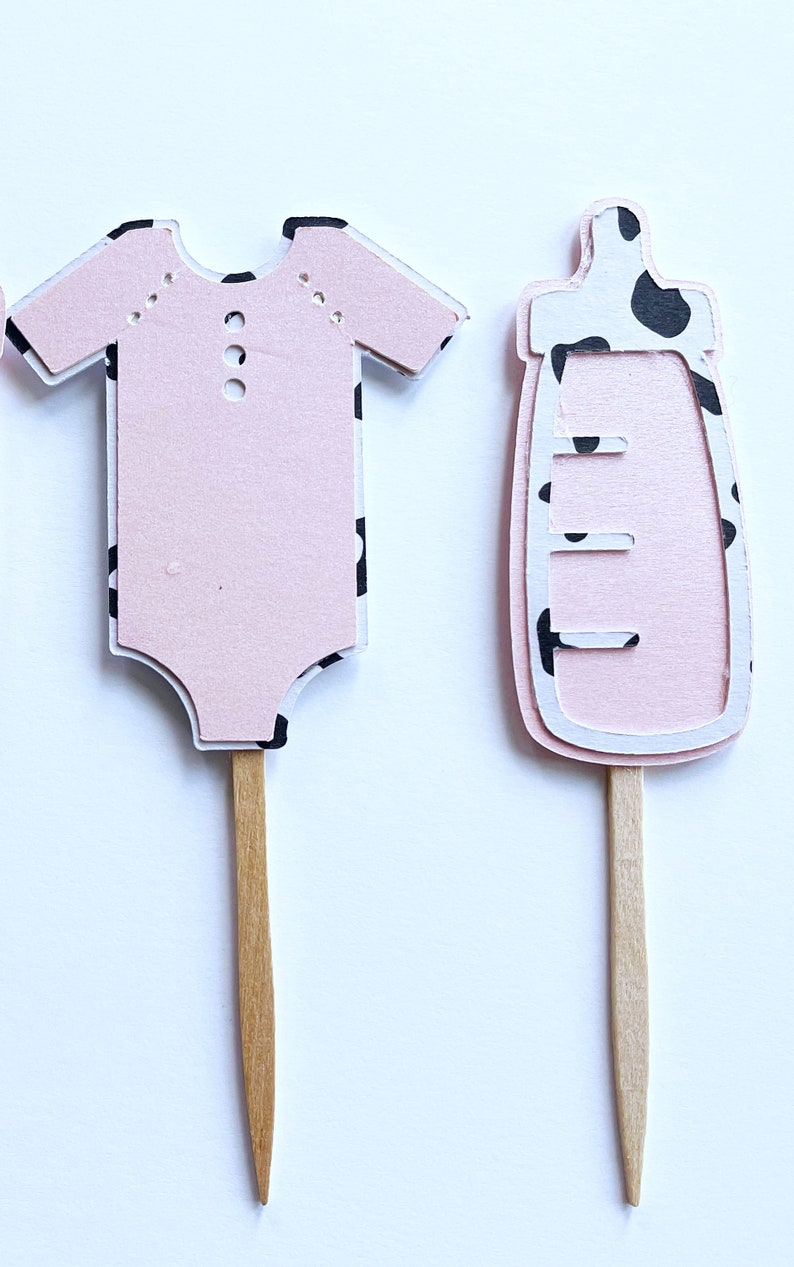 Cow Print Baby Shower Cupcake Toppers Western Birthday Party Etsy