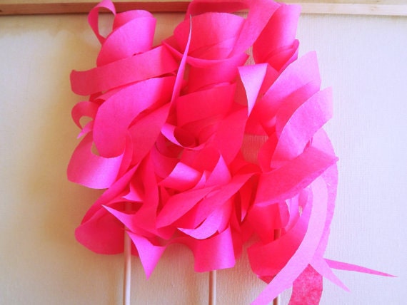 Hot Pink Paper Wand Streamers-Hot pink Paper Wands- Wedding Favors-Wedding Send offs- Birthday Party Favors-Princess Parties Il_570xn