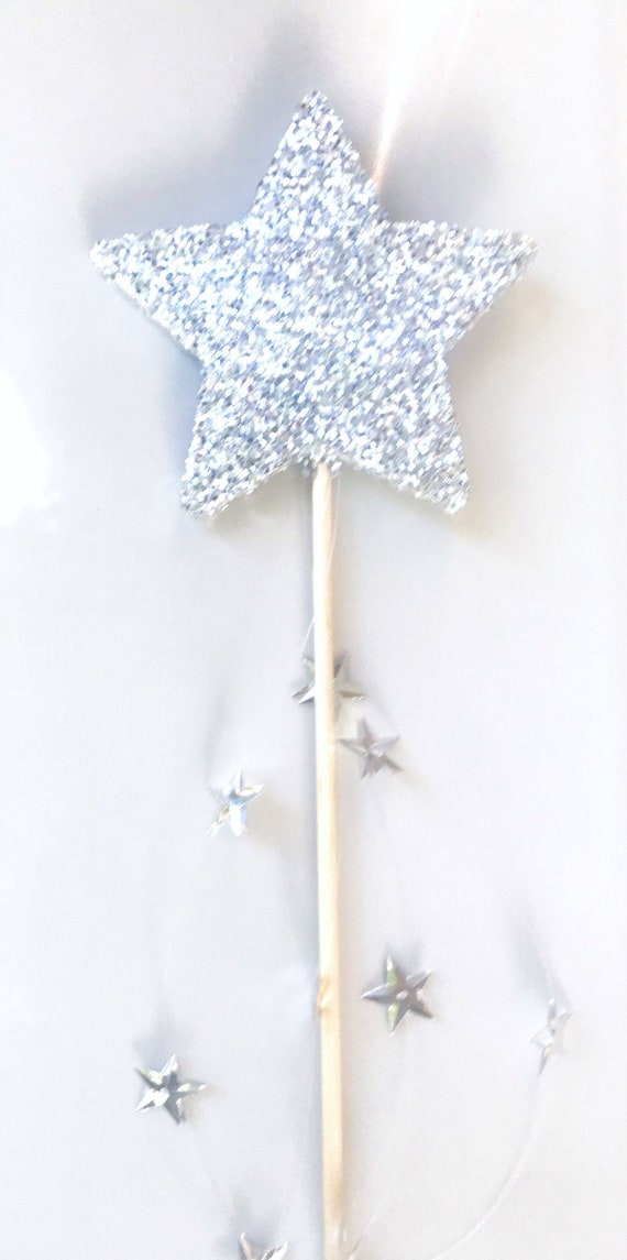 Silver Glitter Star Fairy Wand-Princess Party Favors-Dress up Wand-Twinkle Twinkle Little Star-Costume Props-Photography Props-Glitter wand Il_570xn