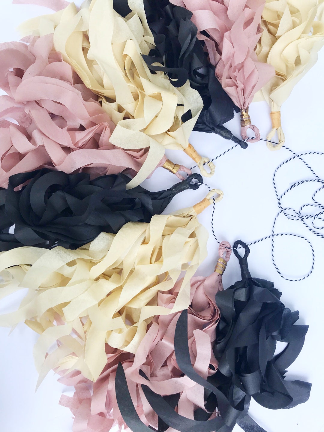 Midnight Apricot Tissue Tassels Tassel Garland Nursery Etsy