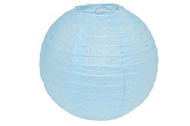 Light Blue Paper Lantern 8 Inch Blue Lantern Baby Blue Paper Etsy
