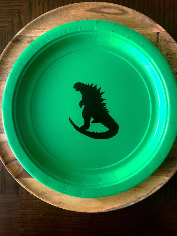 Godzilla Green Paper Plates| Godzilla Party| Godzilla Decorations| King Of The Monsters Il_570xn