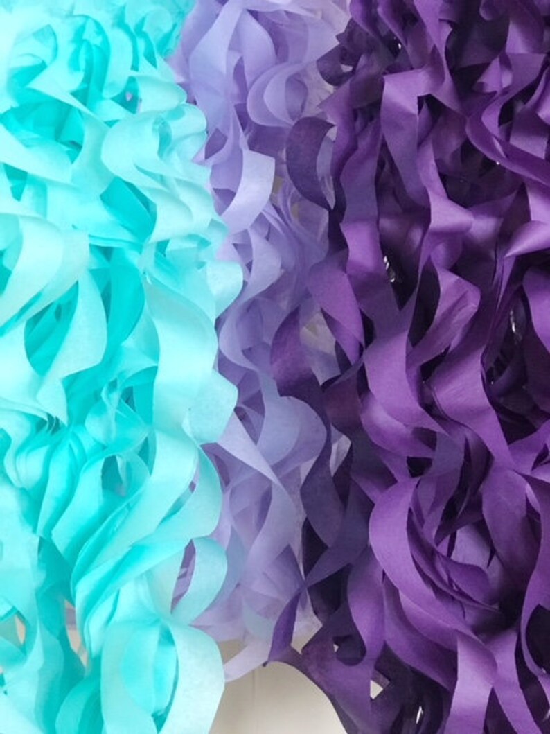 Purple, Soft Lavender and Aqua Paper Lanterns, Mermaid Party Backdrop, Jellyfish Room Decorations image 4