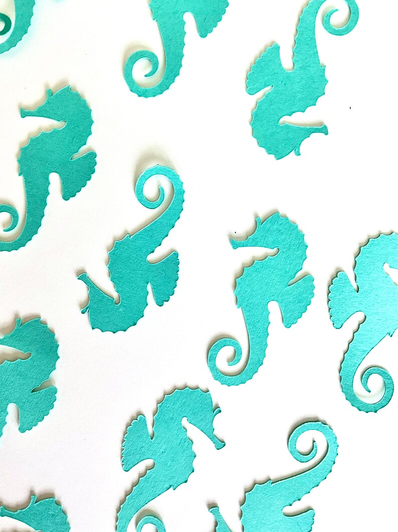 Seahorse Confetti Baby Shower Table Scatter Mermaid Confetti Mermaid Birthday Party Decorations Seahorse Decorations Under