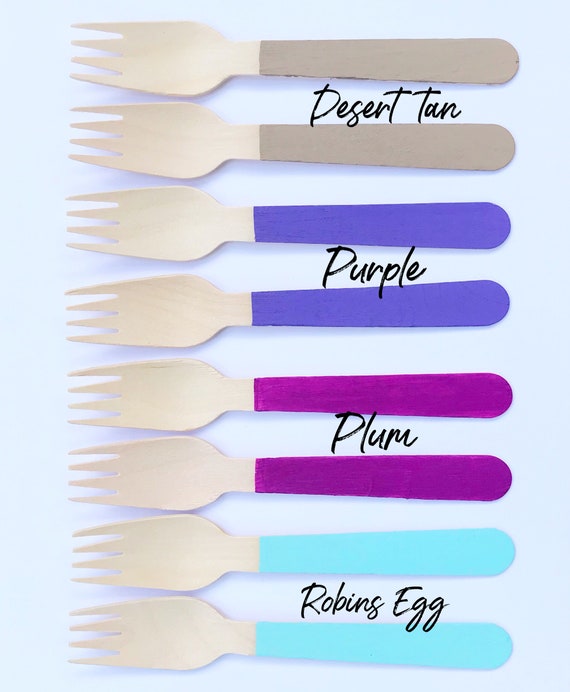 Hand Painted Wooden Forks Biodegradable Wooden Forkss Earth Friendly