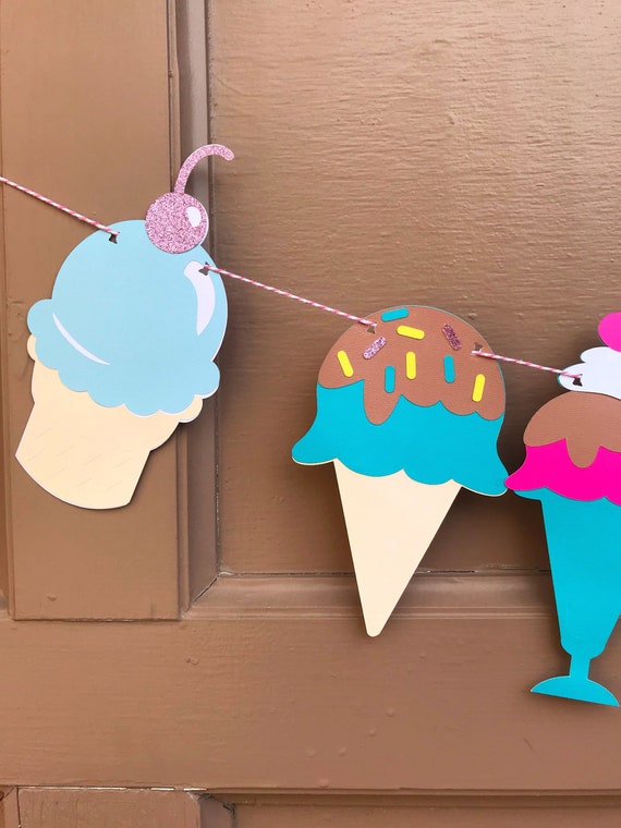 Ice Cream Banner For An Ice Cream Themed Party Ice Cream Etsy