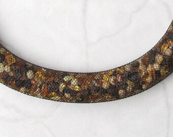 black and white pepper, amber, nylon, silver