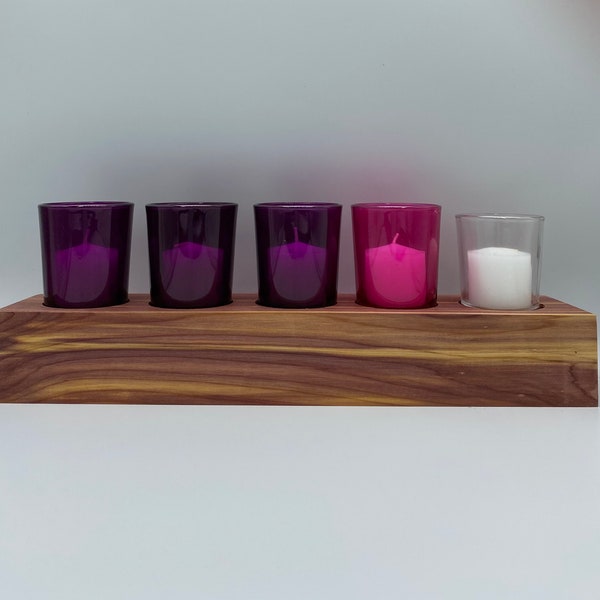 Cedar Block Advent Wreath and Candle Holder