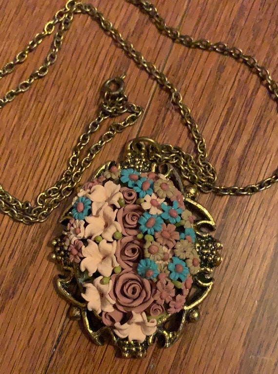 Beautiful Antique Mirror Necklace
