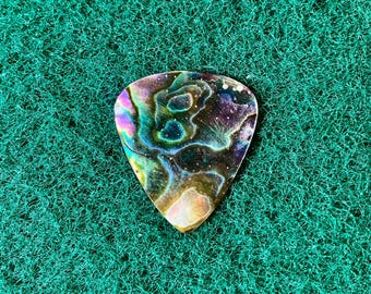 Abalone seashell guitar pick/0.5mm thick, classic shape... by BeachSidePicks.