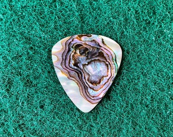Abalone seashell guitar pick/1.0mm thick, classic shape... by BeachSidePicks.