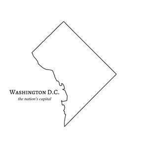Washington D.C. Print, Instant Download, State Outline, State Wall Art, District Art, The Nation&#39;s Capital