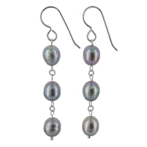 Pearl Earrings, Dangle Pearl Earrings, Silver Chandelier Pearls, June Birthstones, Silver Jewelry, Birthday & Mother&#39;s Day Gifts