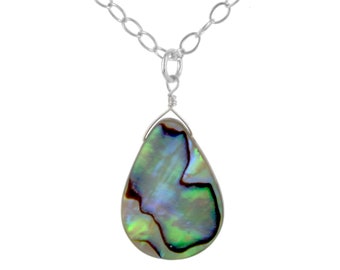 Aurora Teardrop Mother of Pearl Pendant 18