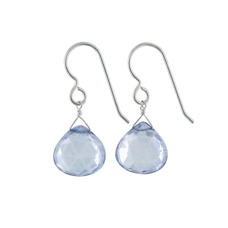 ASHANTI Jewels 925 Sterling Silver Large Gemstone Dangle Earrings Periwinkle Blue Earrings with Light Blue Quartz Unique Gifts