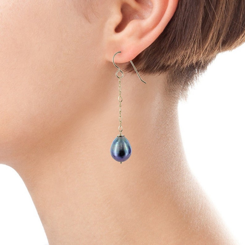 Black Dangle Earrings Black Dress Earrings BlackGray Etsy