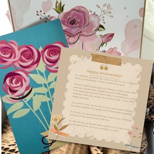 Regali di anniversario / Scatola regalo personalizzata per moglie, lei / Scatola regalo Tea Poems™ / Biglietti di anniversario con scatola da tè / Regali di tè Ceylon premium