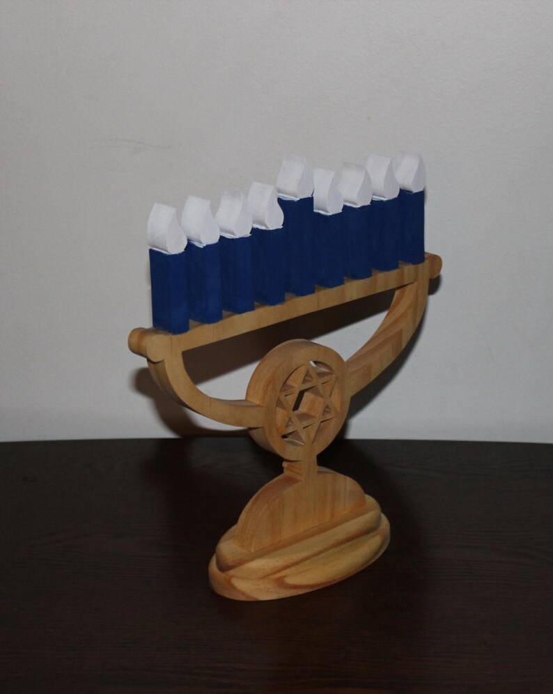 Hanukkah Menorah Solid Wooden Menorah With Removable Candles. Etsy