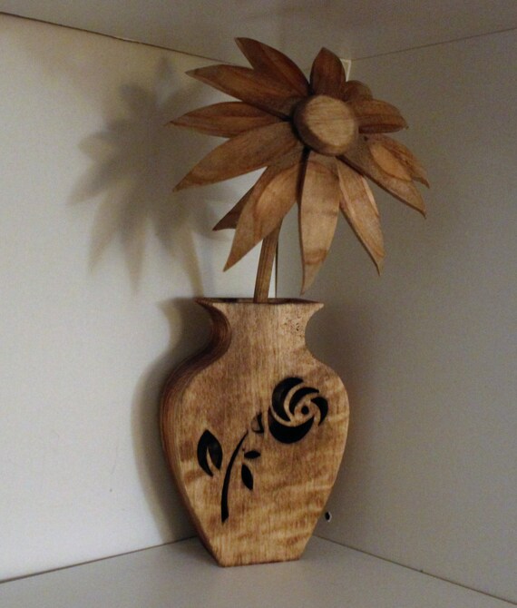Wooden Vase And Flower The Vase And Flower That Will Last Etsy