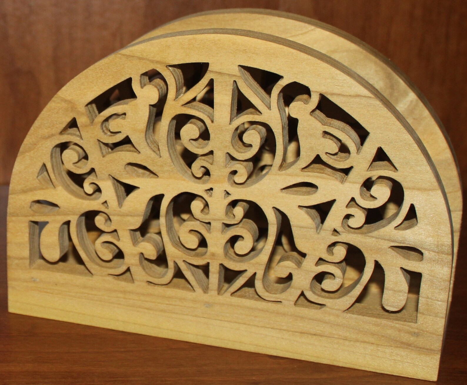 Napkin Holder hand crafted on the scroll saw. Made from solid Etsy