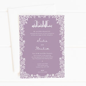 Wedding Invitation Nikah Muslim Wedding Invitation Nikkah | Etsy