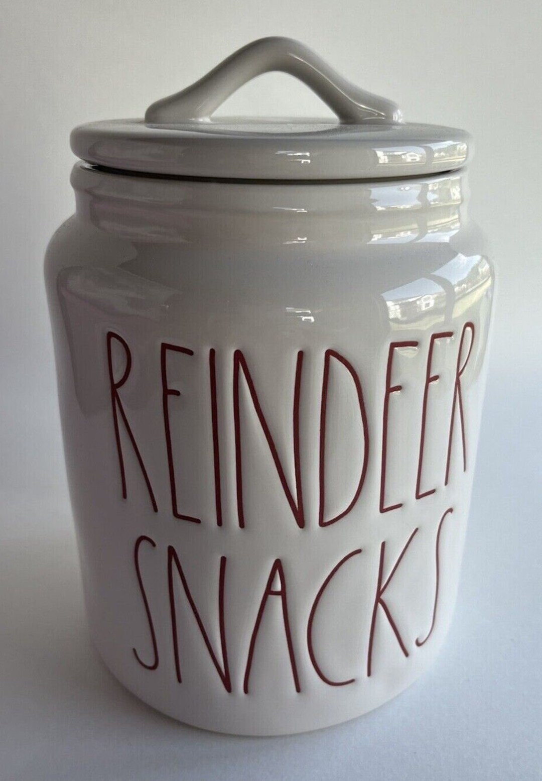 RAE DUNN CHRISTMAS Reindeer Snacks Red Letter Canister New Etsy