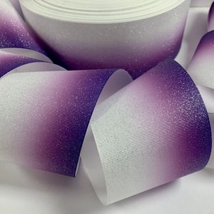GLITTER PURPLE OMBRE Cheer Grosgrain Ribbon Hairbow Supplies - 3&quot; Width - 5 Yards - Oh My Gosh Goodies