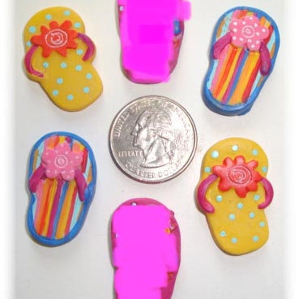 6 Piece FLIP FLOP Resins *NO Pink* - Oh My Gosh Goodies Resins