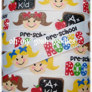 5 Yards Of 3 Inch Grosgrain Ribbon - 3rd Grade Rocks Print