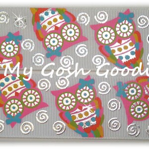 5 Yard or 25 Yard Roll Sale - SWIRL BLING OWLS Rare Edition Grosgrain Ribbon - 1.5&quot;  - Oh My Gosh Goodies Ribbon