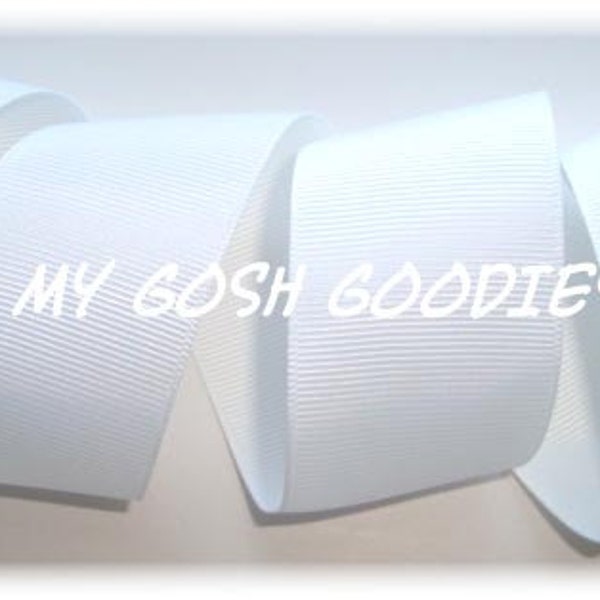 Cinta de grosgrain blanca sólida para lazos de cabello - 7,6 cm de ancho - 4,5 metros - Cinta Oh My Gosh Goodies