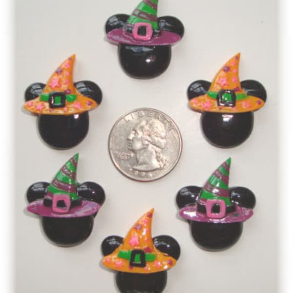 6 Piece Set HALLOWEEN MICKEY RESINS Witch Hat - Oh My Gosh Goodies