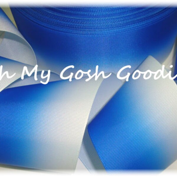 Last One - ROYAL * BASIC * OMBRE Cheer Grosgrain Ribbon Hairbow Supplies - 3" Width - 7 1/2 Yards - Oh My Gosh Goodies