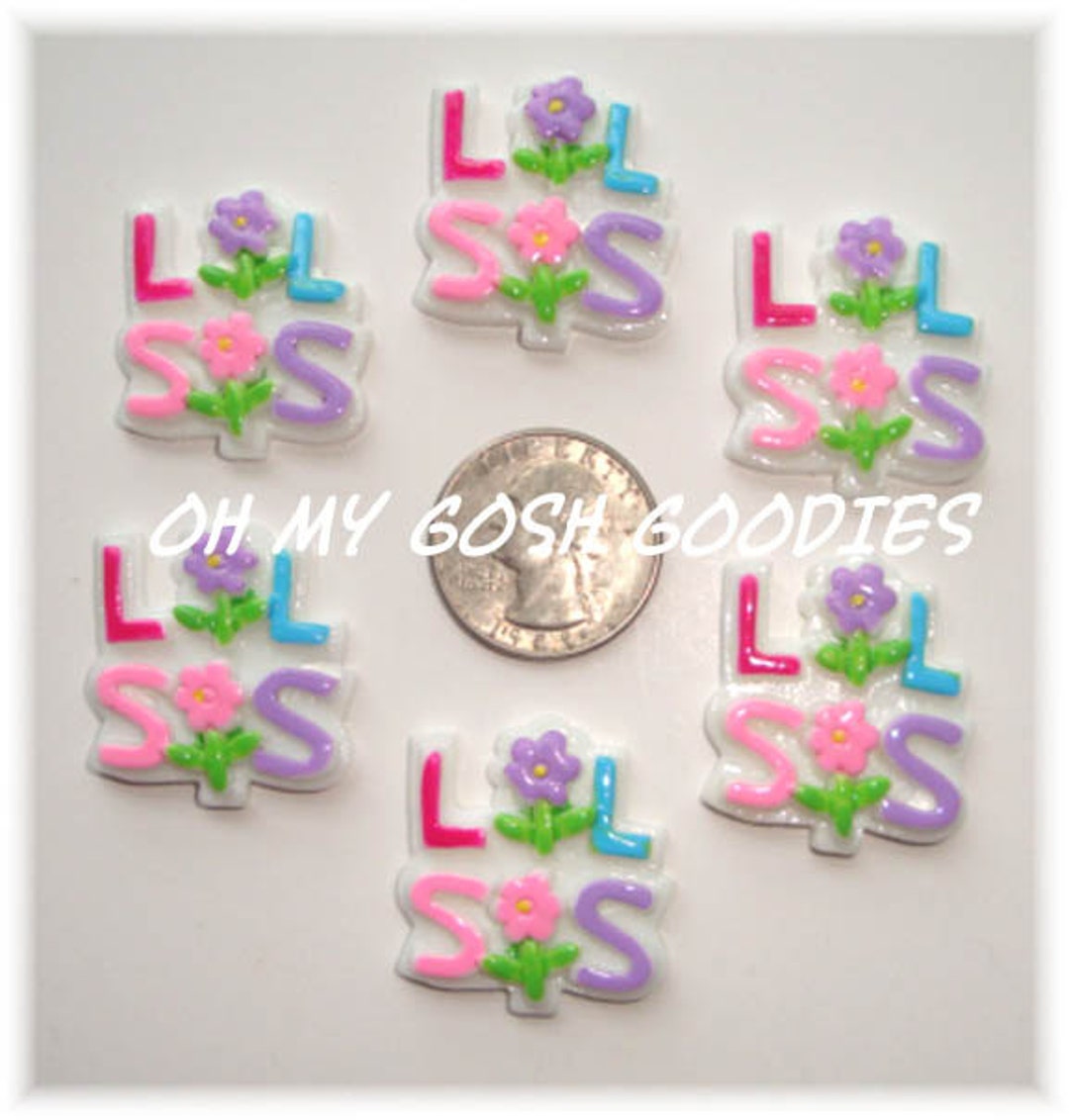 6 Piece Set LIL SISTER 2 Hairbow Centers - Oh My Gosh Goodies Resins - Etsy