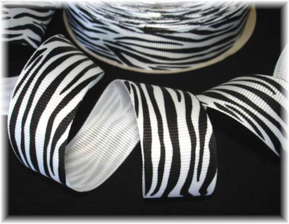 Last 1 - 8 REMNANT Yards BLACK White ZEBRA Cheer Team Grosgrain