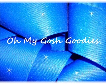 GLITTER ROYAL CHEER Grosgrain Ribbon Hairbow Supplies - 3" szerokości 5 jardów - Oh My Gosh Goodies