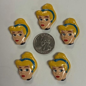 Last 1 - 5 Piece Set CINDERELLA PRINCESS BIRTHDAY Hairbow Centers - Oh My Gosh Goodies Resins