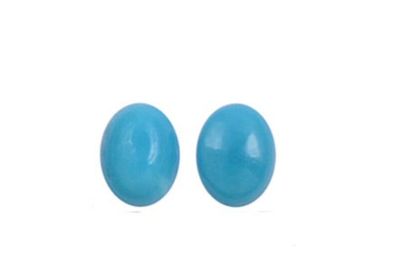 Sleeping Beauty Turquoise Oval Cabochon Set of 2 Loose Gemstones 1A Quality 5x3mm TGW 0.40 cts.