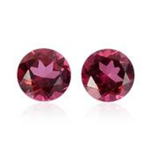 Red Topaz Loose Gemstones Set of 2 Round Cut 1A Quality 5mm TGW 1.20 cts.
