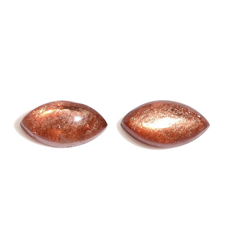 Sunstone Marquise Cabochon Loose Gemstones Set of 2 1A Quality 10x5mm TGW 2.10 cts.