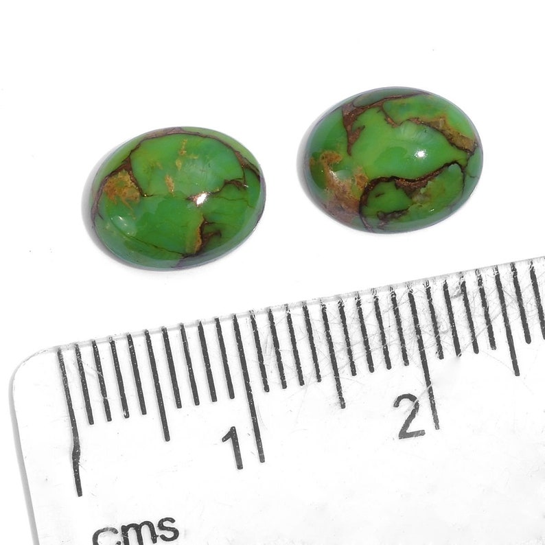 Green Mojave Turquoise Oval Cabochon Loose Gemstones Set of 2 1A Quality 10x8mm TGW 4.50 cts.